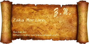 Zaka Mariann névjegykártya