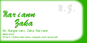 mariann zaka business card